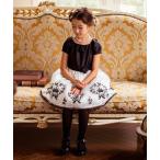 ドレス 発表会 卒園式 入学式 モノトーンフロッキープリントドレス キッズ 子供服 女の子