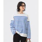 ショッピング日本製 tシャツ ナバルボーダー ビッグ ボートネック カットソー レディース