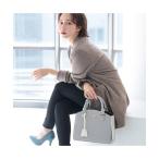 ハンドバッグ トリコロールカラーアコーディオンハンドバッグ