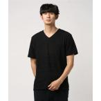 tシャツ Tシャツ エスニックジャガードVネック半袖Tシャツ