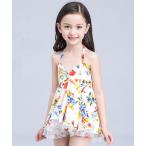 水着 水着 花柄セパレート ワンピース2点セット キッズ 子供 女の子