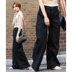 ジーンズ デニム デニムパンツ コットンベイカーパンツ&デニムワイドパンツ 大きいサイズ レディース