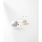 ピアス 「anq.」K10・パールOneStoneピアス 淡水パール レディース