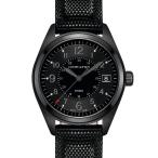 腕時計 HAMILTON 「ハミルトン」 腕時計 Khaki Field (カーキ フィールド) クオーツ 40MM ラバーベルト ブラック×ブラッ