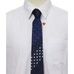 ネクタイ ドットパッチワークタイ NAVY