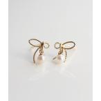 ショッピングパール ピアス ピアス パール リボン ピアス | K18 レディース