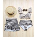 水着 フリルカラー ドロスト ビキニ 3点セット 水着 セットアップ