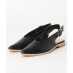 シューズ ALL BLACK   バックバンドフラットシューズ