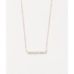 ネックレス K18ダイヤバーネックレス レディース