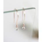 ピアス シャンパンダイヤモンド 0.1ct フック ピアス | K10YG 「ヌーディー」 レディース