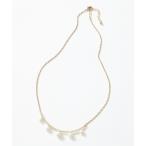 ネックレス パール付プレートネックレス レディース