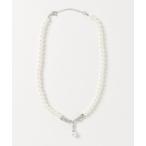 ネックレス ペンダントトップ付き一連イミテーションパールネックレス レディース