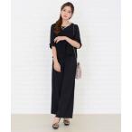 パンツドレス 花柄レースリボン袖セットアップ・パンツドレス