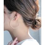 イヤリング 「ピアス見えシリーズ」ダブルレイヤードフープイヤリング レディース