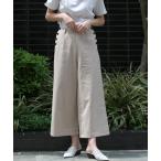 パンツ カーゴパンツ サイドボタンリネンワイドパンツ