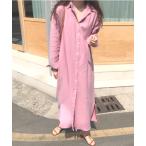 シャツワンピース ゆるロングシャツワンピース