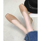 パンプス Vカットフラットバレエシューズ