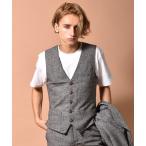 ベスト スーツ ツイード ジレベスト 無地 ヘリンボーン セットアップ対応