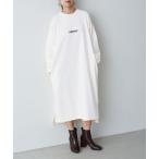 ワンピース CONVERSE/コンバース Chaco closet 別注 限定 フロント刺繍 バルーンスリーブ ポケット付き サイドスリット スウェッ