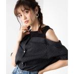 シャツ ブラウス WEGO/ドッキングオフショルダーシャツ レディース
