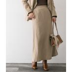 ショッピングリネン スカート ウールリネンヘリンボンスカート∴