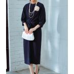 ドレス 「オケージョン対応」2WayバルーンスリーブIラインワンピース洗える結婚式 お呼ばれ パーティー ドレス 美シルエット 五分袖 ワンピース 美