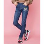 パンツ デニム ジーンズ あったかロゴデニムスキニーパンツ キッズ