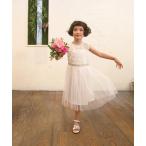 ドレス 《KIDS DRESS》模様柄刺繍入りレース切り替えチュールスカート ワンピースドレス