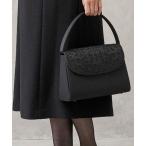ハンドバッグ コード刺繍ブラックフォーマルバッグ