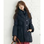 ダウンコート ダウンジャケット リボンテープロングキルティングダウンコート レディース
