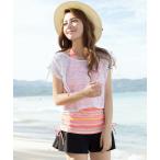 水着 レースカバーアップ付タンキニ 4点セット レディース