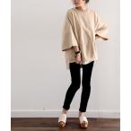 tシャツ Tシャツ クルーネックバックスリットプルオーバー半端袖無地ミドル丈トレーナー