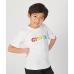 ショッピングクロックス キッズ tシャツ Tシャツ キッズ 「CROCS /クロックス」キッズロゴ刺繍Tシャツ / ボーイズ ガールズ レインボーロゴ