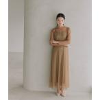 ドレス ラメチュールメロウワンピース「結婚式 二次会 同窓会 謝恩会 セミフォーマルドレス」