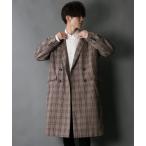 トレンチコート コート 「別注」 T/R オーバーサイズ ブリティッシュチェック ダブルチェスターコート/トレンチコート/ステンカラーコート/レディー