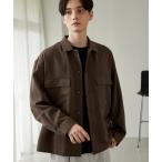 シャツ ブラウス TRストレッチ スーツ地 オーバーサイズ ドレープ CPO シャツジャケット レギュラカラーシャツ