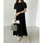 ワンピース 接触冷感♪フレアーシルエットロング半袖Tシャツワンピース
