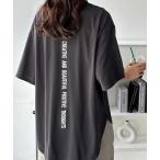 tシャツ オーバーサイズロゴプリントＴシャツ レディース