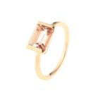 指輪 リング K10カラーストーン（ミスティーローズトパーズ） バゲットカット リング レディース