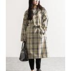 コート トレンチコート オーバーサイズ チェック柄 トレンチコート