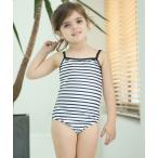 水着 女児ボーダー柄ワンピーススクール水着 ガールズ キッズ 子供 女の子