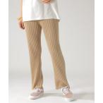 パンツ リブニットパンツ レディース