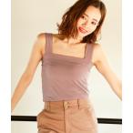 タンクトップ ノースリーブ スクエアネックタンクトップ レディース
