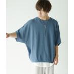 ニット サマーニット 夏服 半袖/5分袖 クルーネック ドルマンスリーブ セーター