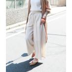 パンツ コットンリネンワイドパンツ レディース