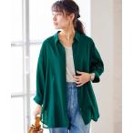 ブラウス シャツ 涼感麻入り素材シャツジャケット レディース