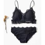 ショッピングブラジャー ツーハッチ ブラジャー ショーツセット ノンワイヤー ミニョンレースリブブラレット＆ショーツ