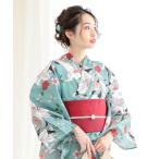浴衣 KIMONOMACHI オリジナル 浴衣3点セット(浴衣+半幅帯+下駄) 浴衣 レディース 変わり織綿浴衣 金魚・檸檬柄など 水色 ブルー ネイ