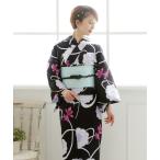 浴衣 ＼7種類から選べる大人3点セット／「レディース浴衣+半巾帯+下駄」シンプル レトロモダン 金魚 薔薇 牡丹 あじさい ひまわり レディース