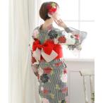 浴衣 ＼12種類から選べるレディース3点セット／「大人浴衣+作り帯+下駄」 レトロモダン シンプル 椿 ダリア 牡丹 梅 レディース